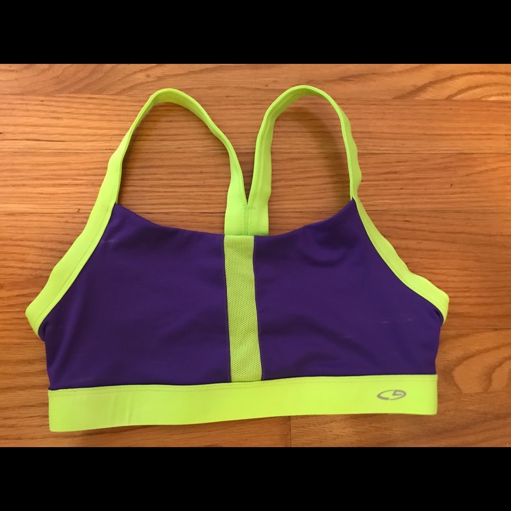 Neon Purple and Green C9 Champion Sports Bra